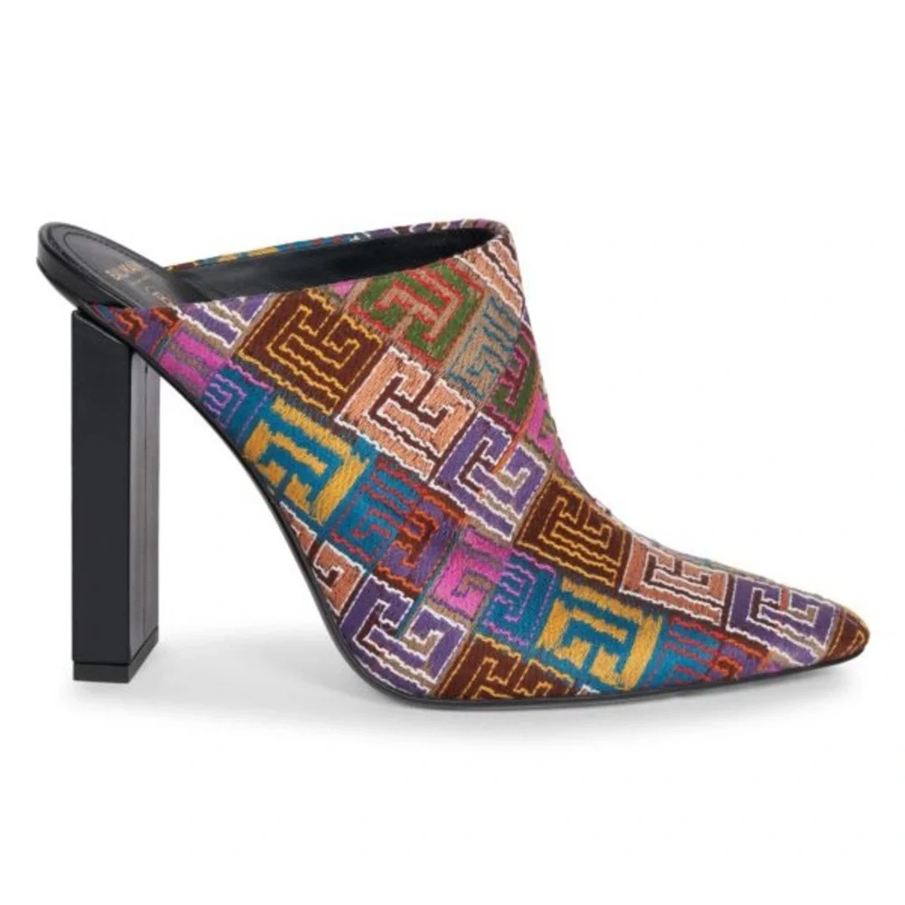 BALMAIN Ulla Tapestry Monogram Mules - Picture 2 of 12